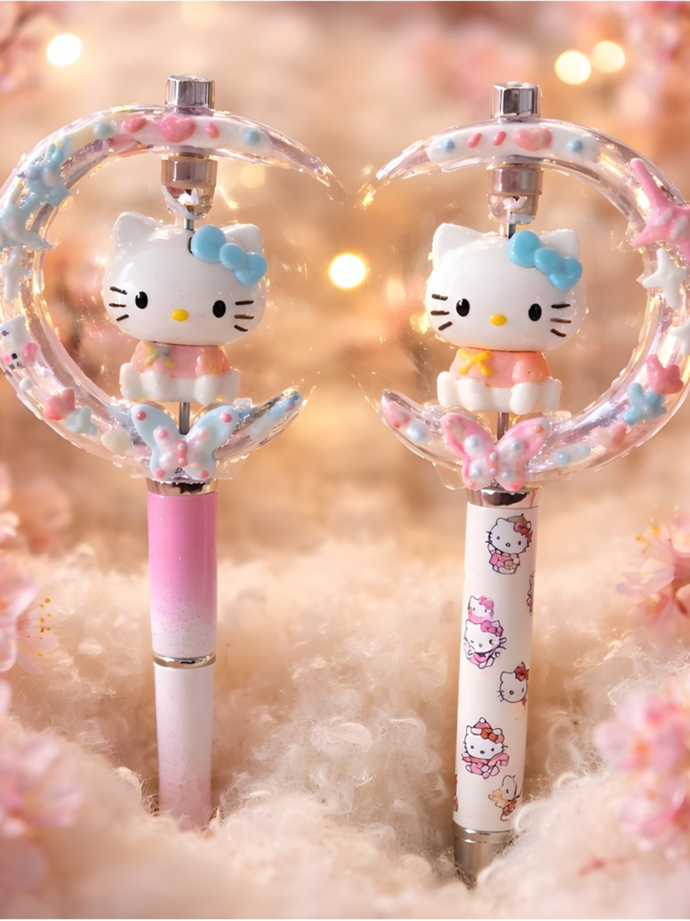 Hello Kitty Moon & Butterfly Decorative Pen - Pink, Blue & White